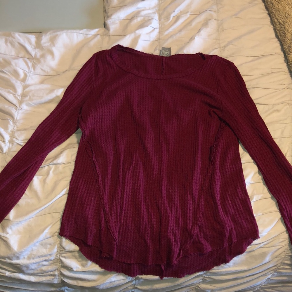 Burgundy long sleeve shirt